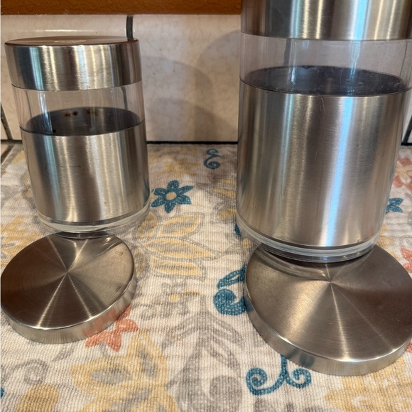 Crate&Barrel Brushed Metal Canister - Picture 3 of 8